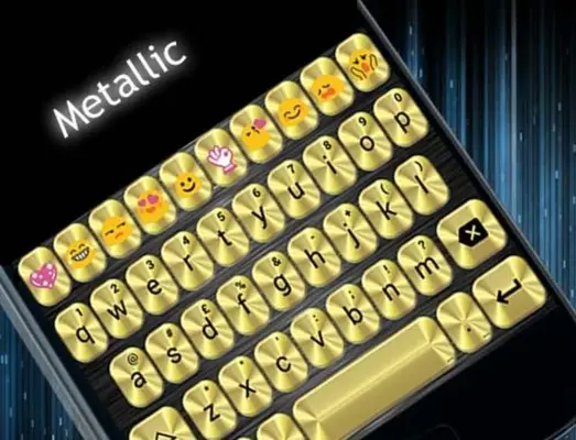 Theme Metallic Gold for Emoji Keyboard android App screenshot 0